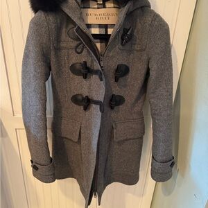 Burberry Brit Coat with detachable fur hood liner
